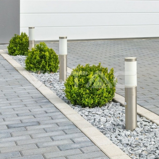 E27 Bollard Lamp 45cm PIR Sensor Stainless Steel Body Satin Nickel IP44 - 6