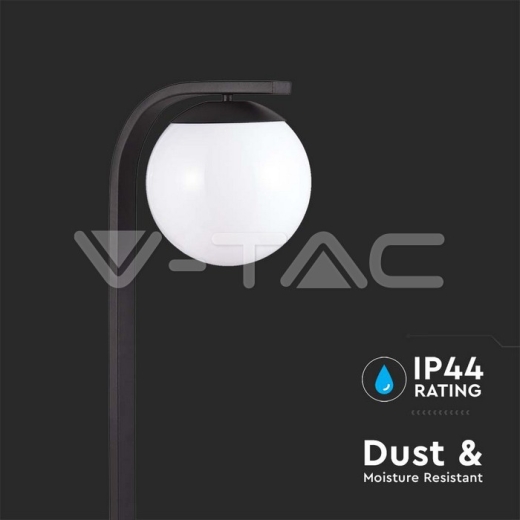 Portalámparas de poste E27 Opal PC Cuerpo negro mate - 4