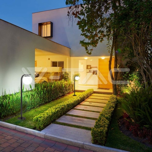 Portalámparas de poste E27 Opal PC Cuerpo negro mate - 6