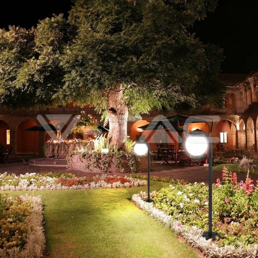 Portalámparas de poste E27 Opal PC Cuerpo negro mate - 7