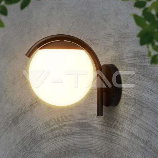 Portalámparas de Pared E27 Opal PC Cuerpo Negro Mate - 5