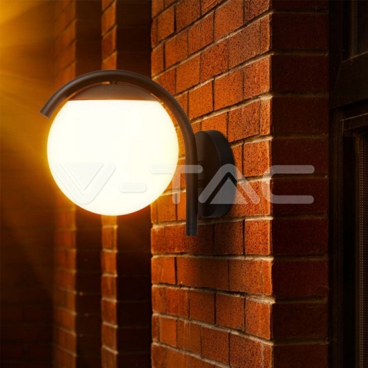 Portalámparas de Pared E27 Opal PC Cuerpo Negro Mate - 6