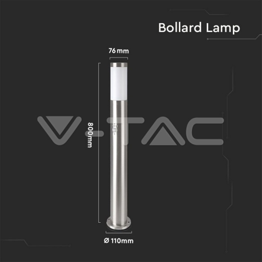 Lámpara de jardín de acero inoxidable E27 80cm PIR Sensor satén-níquel IP44 - 5