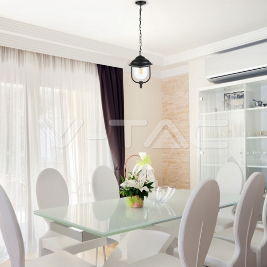 Lámpara de techo de jardín 1 x E27 Negro - 10