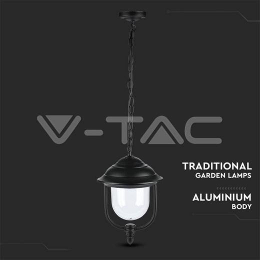 Lámpara de techo de jardín 1 x E27 Negro - 5