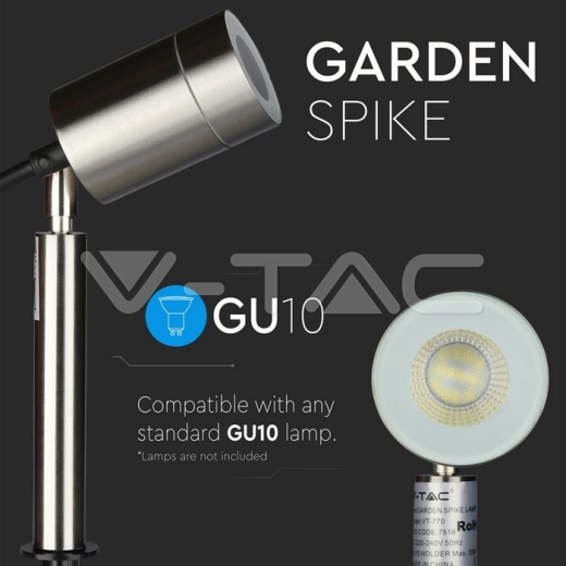Garden Spike Aluminium Body GU10 White IP44 - 6