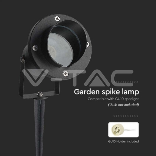 Garden Spike Aluminum GU10 Fitting Black Body IP65 - 4