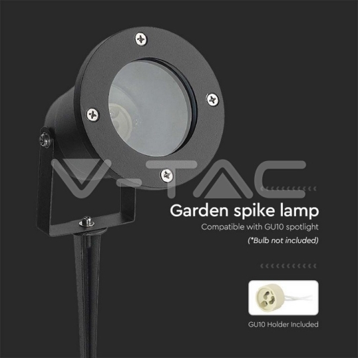 Garden Spike Aluminio GU10 Cuerpo Negro IP65 - 4