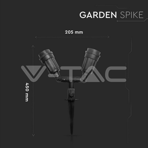 Garden Spike Light Body Double Head IP44 E27 - 9