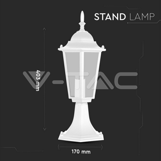 Garden Stand Lamp E27 30cm Matt White - 5
