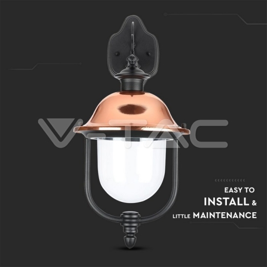 Lámpara de pared de jardín 1 x E27 Negro Boca abajo - 7