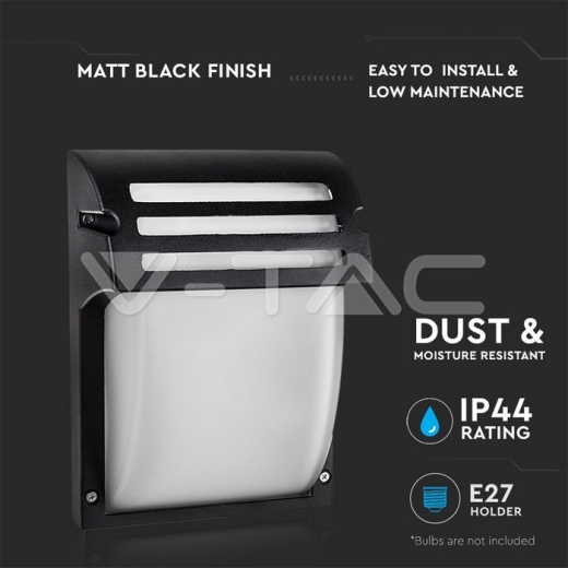 Luz para jardin de pared E27 Cristal Negro mate - 2