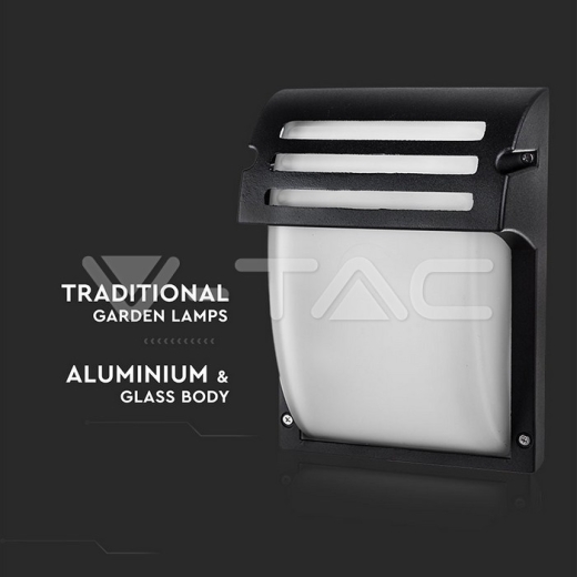 Luz para jardin de pared E27 Cristal Negro mate - 3