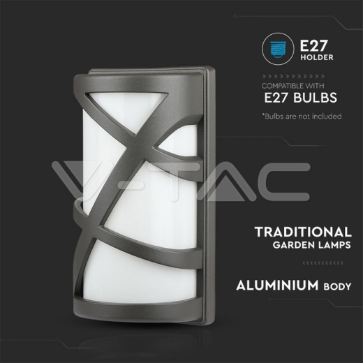 Garden Wall Lamp E27 Dark Grey - 7