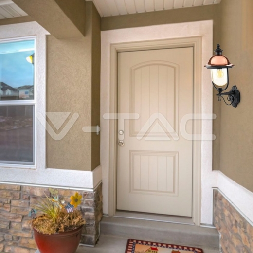 Lámpara de pared de jardín 1 x E27 Negro Boca arriba - 11