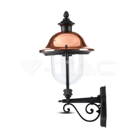 Lámpara de pared de jardín 1 x E27 Negro Boca arriba - 1