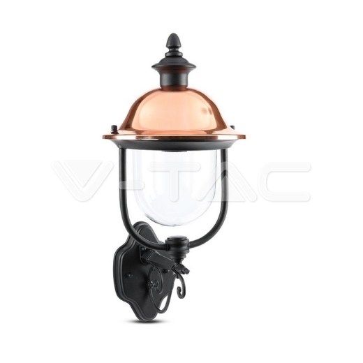 Lámpara de pared de jardín 1 x E27 Negro Boca arriba - 2