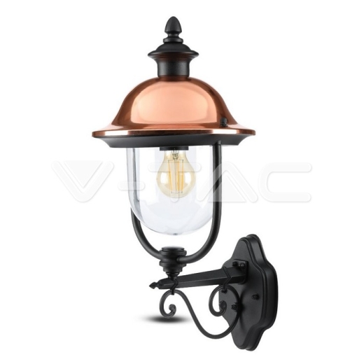 Lámpara de pared de jardín 1 x E27 Negro Boca arriba - 4