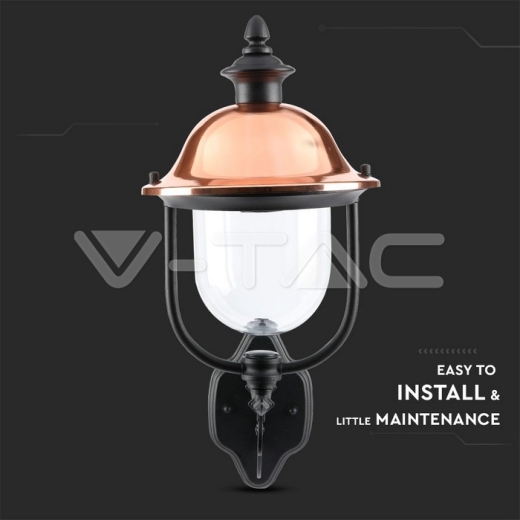 Lámpara de pared de jardín 1 x E27 Negro Boca arriba - 7