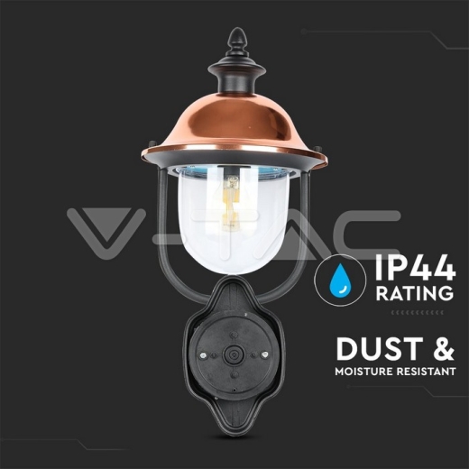 Lámpara de pared de jardín 1 x E27 Negro Boca arriba - 8