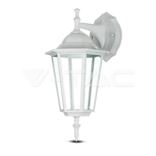 Garden Wall Lamp E27 Matt White Down - 1