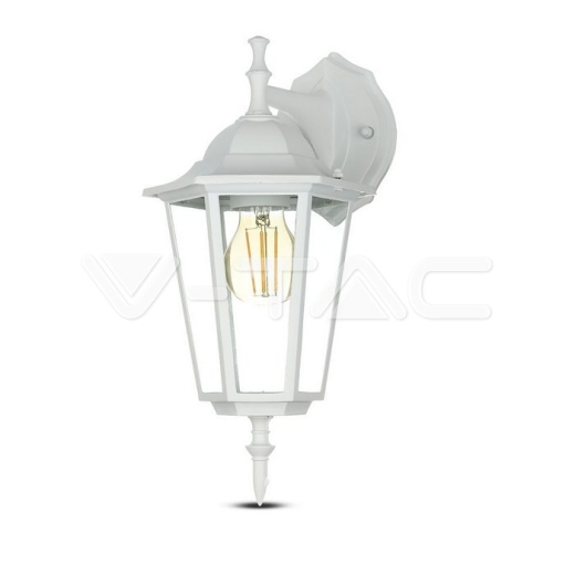 Garden Wall Lamp E27 Matt White Down - 4