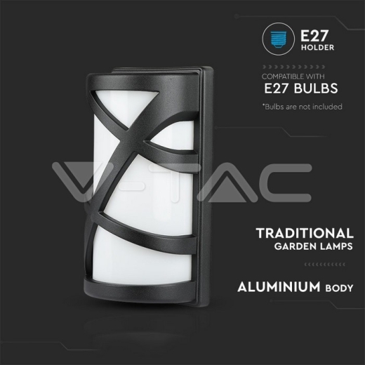 Luz para jardin de pared E27 Negro mate - 7