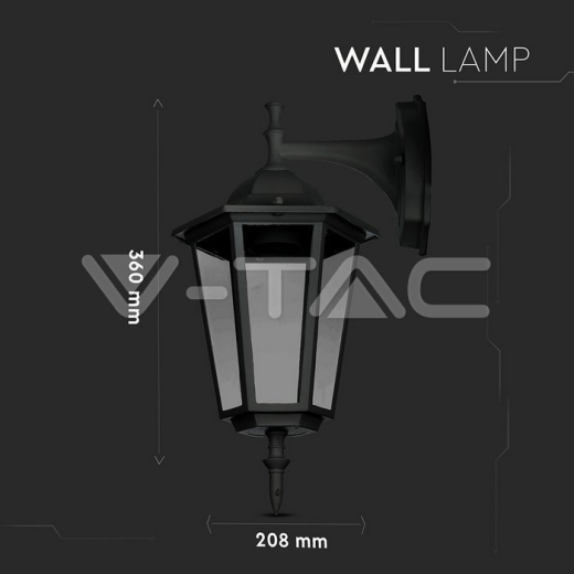 Luz para jardin de pared E27 Negro mate - 6