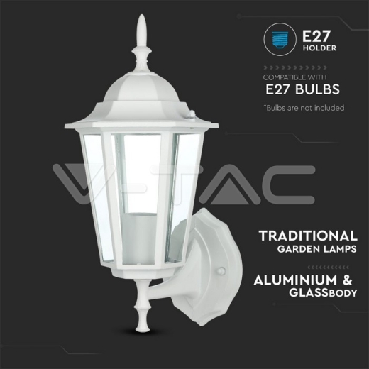 Luz para jardin de pared E27 Blanco mate - 5