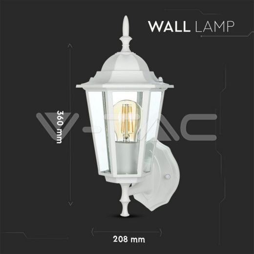 Luz para jardin de pared E27 Blanco mate - 8