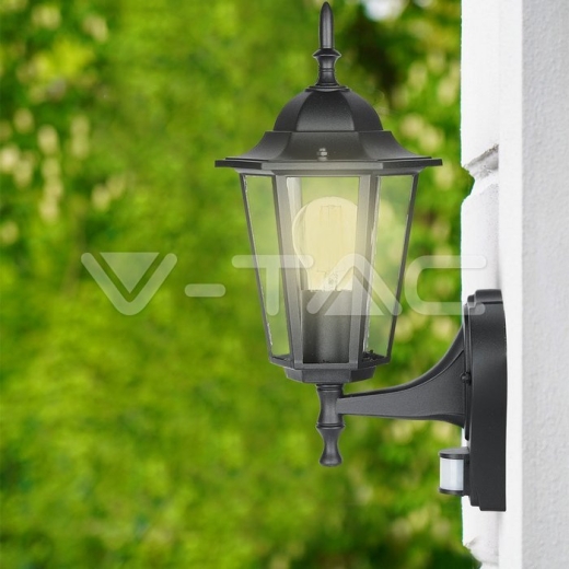 Garden Wall Lamp Sensor E27 Matt Black - 10