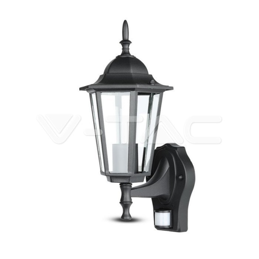 Garden Wall Lamp Sensor E27 Matt Black - 1