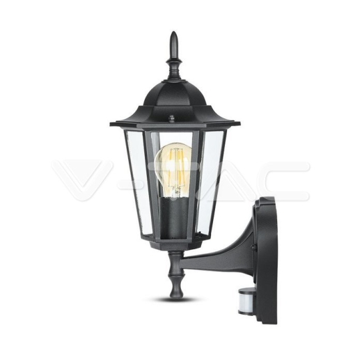 Garden Wall Lamp Sensor E27 Matt Black - 2