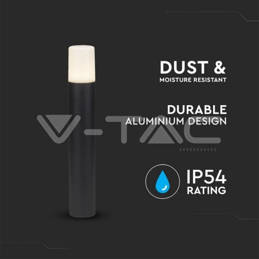 Lampara de jardín GU10 suelo cuerpo negro redondo de aluminio 80x80x500mm IP54 - 2