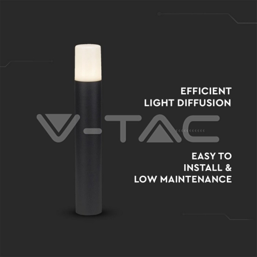 Lampara de jardín GU10 suelo cuerpo negro redondo de aluminio 80x80x500mm IP54 - 4