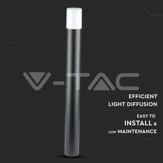 Lampara de jardín GU10 suelo cuerpo negro redondo de aluminio 80x80x800mm IP54 - 3