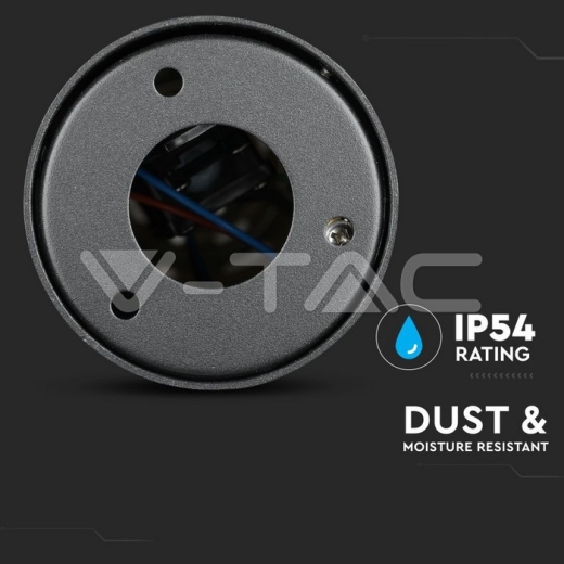 Lampara de jardín GU10 suelo cuerpo negro redondo de aluminio 80x80x800mm IP54 - 4