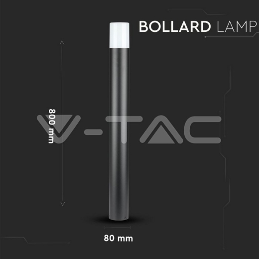 Lampara de jardín GU10 suelo cuerpo negro redondo de aluminio 80x80x800mm IP54 - 5