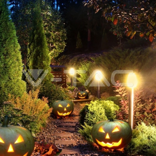 Lampara de jardín GU10 suelo cuerpo negro redondo de aluminio 80x80x800mm IP54 - 6