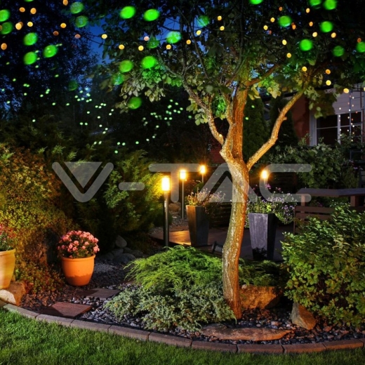 Lampara de jardín GU10 suelo cuerpo negro redondo de aluminio 80x80x800mm IP54 - 7