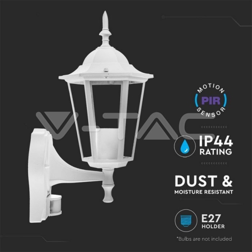 Garden Wall Lamp Sensor E27 Matt White - 3