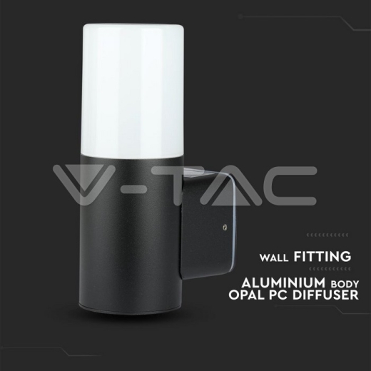 Lampara de jardín GU10 pared cuerpo negro redondo de aluminio 121x80x250mm IP54 - 6