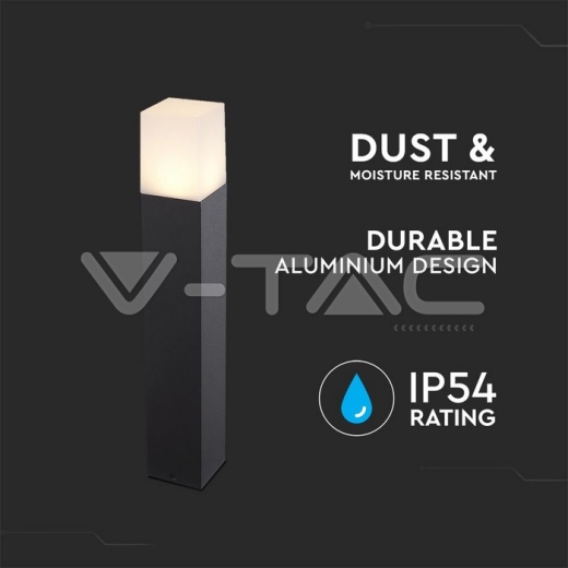 Lampara de jardín GU10 suelo cuerpo negro cuadrado de aluminio 80x80x500mm IP54 - 2