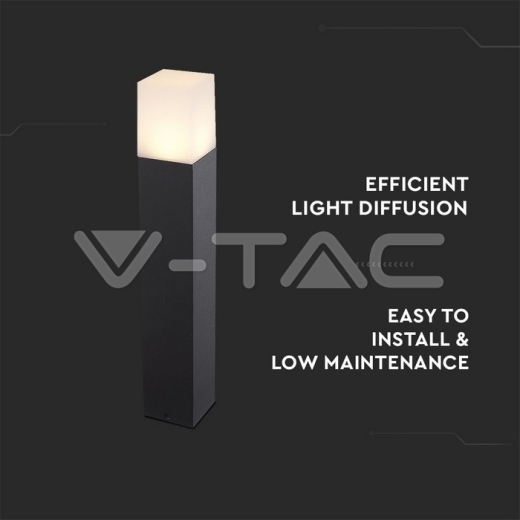 Lampara de jardín GU10 suelo cuerpo negro cuadrado de aluminio 80x80x500mm IP54 - 4