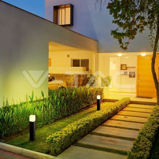 Lampara de jardín GU10 suelo cuerpo negro cuadrado de aluminio 80x80x500mm IP54 - 6