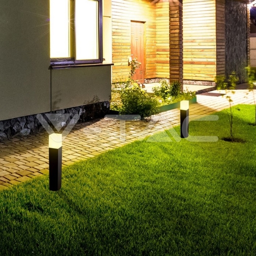 Lampara de jardín GU10 suelo cuerpo negro cuadrado de aluminio 80x80x500mm IP54 - 7