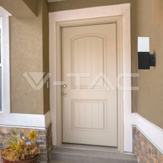 Lampara de jardín GU10 pared cuerpo negro cuadrado de aluminio 121x80x250mm IP54 - 10