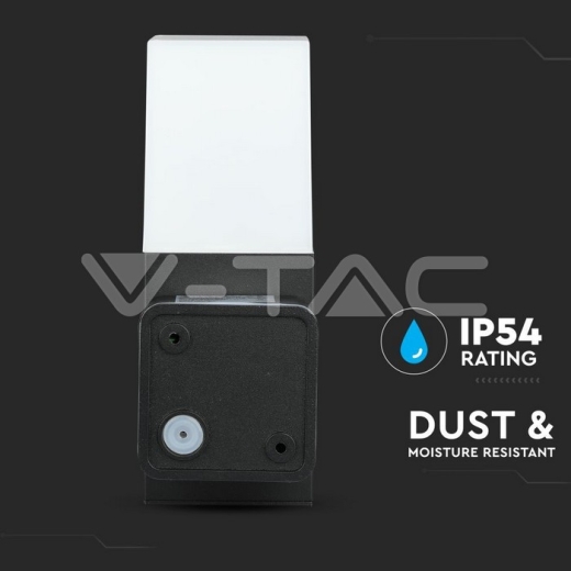 Lampara de jardín GU10 pared cuerpo negro cuadrado de aluminio 121x80x250mm IP54 - 7