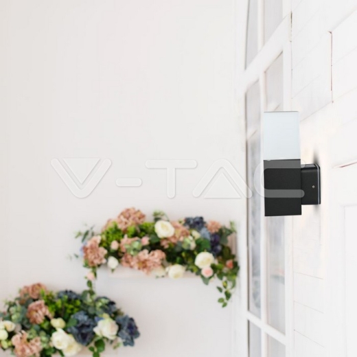 Lampara de jardín GU10 pared cuerpo negro cuadrado de aluminio 121x80x250mm IP54 - 9