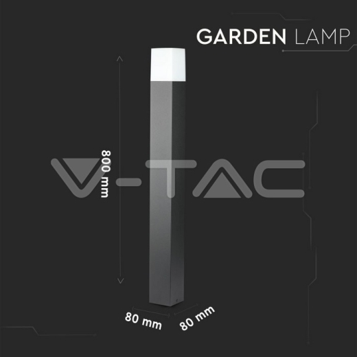 Lampara de jardín GU10 suelo cuerpo negro cuadrado de aluminio 80x80x800mm IP54 - 6